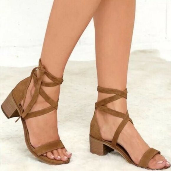 Steve Madden Shoes - Steve Madden Brown Leather Suede Strappy Sandals 6